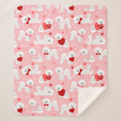 Bichon Frise Valentine Pattern Sherpadecke (Vorderseite)
