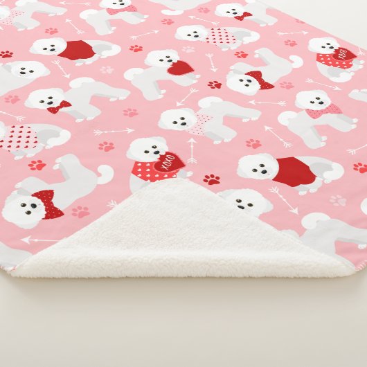Bichon Frise Valentine Pattern Sherpadecke (3/4)