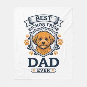 Bichon Frise Vater Einst Hundepfotenabdrücke Fleecedecke