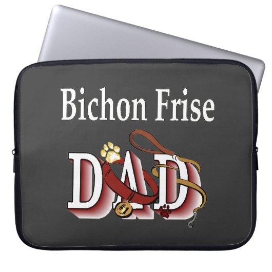 Bichon Frise Vater Laptopschutzhülle (Vorderseite)