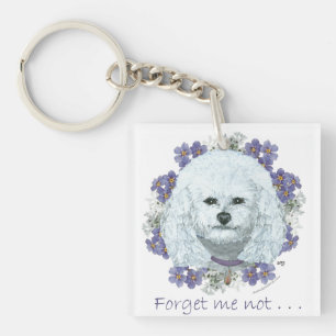 Bichon Frise - Vergissmeinnicht Schlüsselanhänger
