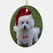 Bichon Frise Verzierung 2014 Keramik Ornament (Rechts)