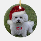 Bichon Frise Verzierung 2014 Keramik Ornament (Hinten)