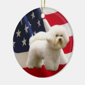 Bichon Frise Verzierung Keramikornament (Links)