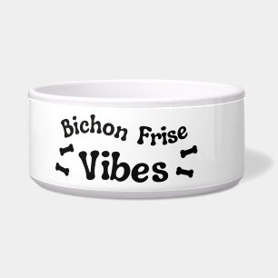 Bichon Frise Vibes Keramik-Hundefutterschüssel Napf