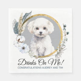 Bichon Frise Wedding Napkins mit Hunden Foto Serviette