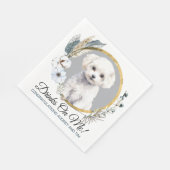 Bichon Frise Wedding Napkins mit Hunden Foto Serviette (Ecke)