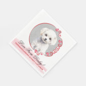 Bichon Frise Wedding Napkins mit Hunden Foto Serviette (Ecke)