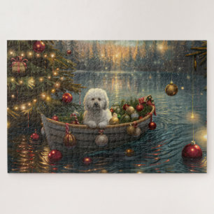 Bichon Frise Weihnachtliche Festreise Puzzle