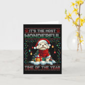 Bichon Frise Weihnachtsbaumdekorationen Hund Lover Karte (Gelbe Blume)