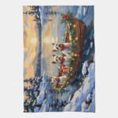 Bichon Frise Weihnachtsboot Urlaub Geschirrtuch (Vertikal)
