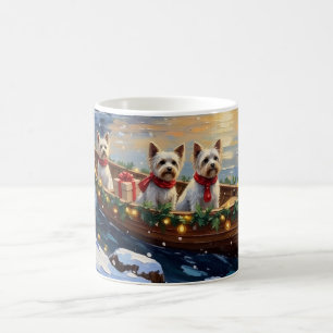 Bichon Frise Weihnachtsboot Urlaub Kaffeetasse