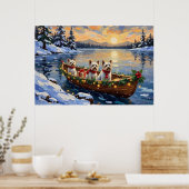 Bichon Frise Weihnachtsboot Urlaub Poster (Küche)