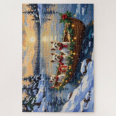 Bichon Frise Weihnachtsboot Urlaub Puzzle (Vertikal)