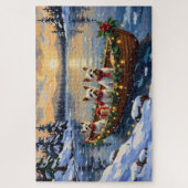 Bichon Frise Weihnachtsboot Urlaub Puzzle (Vertikal)