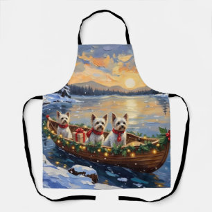 Bichon Frise Weihnachtsboot Urlaub Schürze