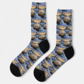 Bichon Frise Weihnachtsboot Urlaub Socken (Linkes Detail)