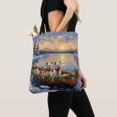 Bichon Frise Weihnachtsboot Urlaub Tasche (Von Nahem)