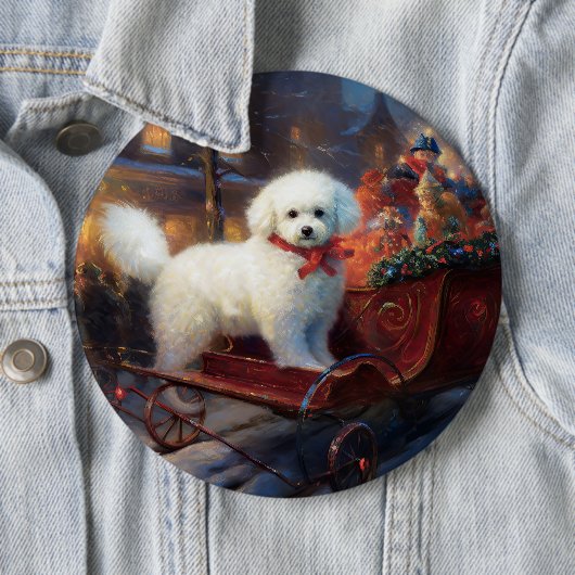 Bichon Frise Weihnachtsfeier Button (Beispiel)