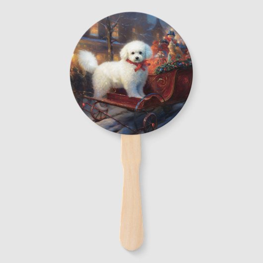 Bichon Frise Weihnachtsfeier Fächer (Rückseite)