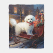 Bichon Frise Weihnachtsfeier Fleecedecke (Vorderseite)