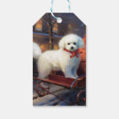 Bichon Frise Weihnachtsfeier Geschenkanhänger (Rückseite)