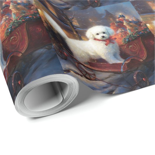 Bichon Frise Weihnachtsfeier Geschenkpapier (Rolleneckpunkt)
