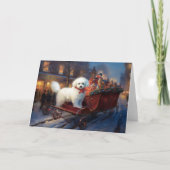 Bichon Frise Weihnachtsfeier Karte (Vorderseite)