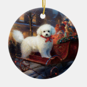 Bichon Frise Weihnachtsfeier Keramik Ornament