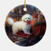 Bichon Frise Weihnachtsfeier Keramik Ornament (Hinten)