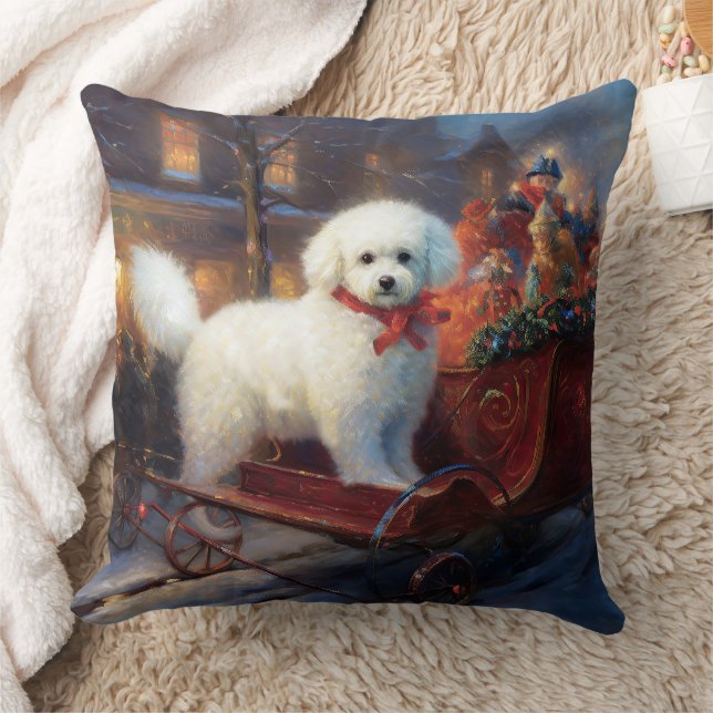 Bichon Frise Weihnachtsfeier Kissen (Decke)