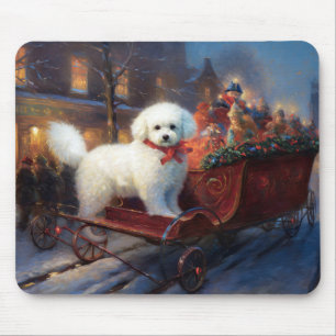 Bichon Frise Weihnachtsfeier Mousepad