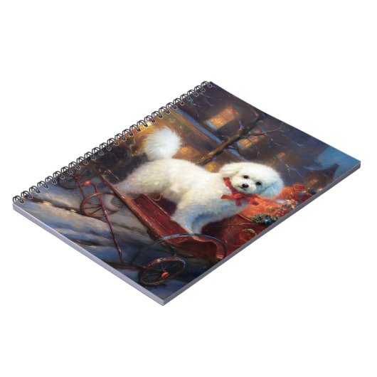 Bichon Frise Weihnachtsfeier Notizblock (Linke Seite)