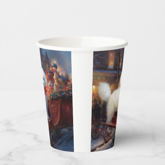 Bichon Frise Weihnachtsfeier Pappbecher (Links)