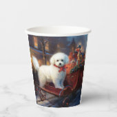 Bichon Frise Weihnachtsfeier Pappbecher (Vorderseite)