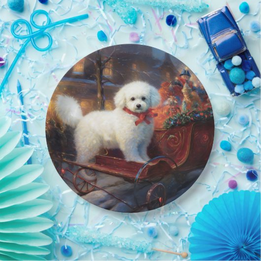 Bichon Frise Weihnachtsfeier Pappteller (Party)