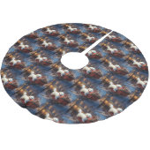 Bichon Frise Weihnachtsfeier Polyester Weihnachtsbaumdecke (Schrägansicht)