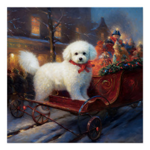 Bichon Frise Weihnachtsfeier Poster
