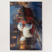 Bichon Frise Weihnachtsfeier Puzzle (Vertikal)