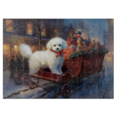 Bichon Frise Weihnachtsfeier Schneidebrett (Vorderseite)