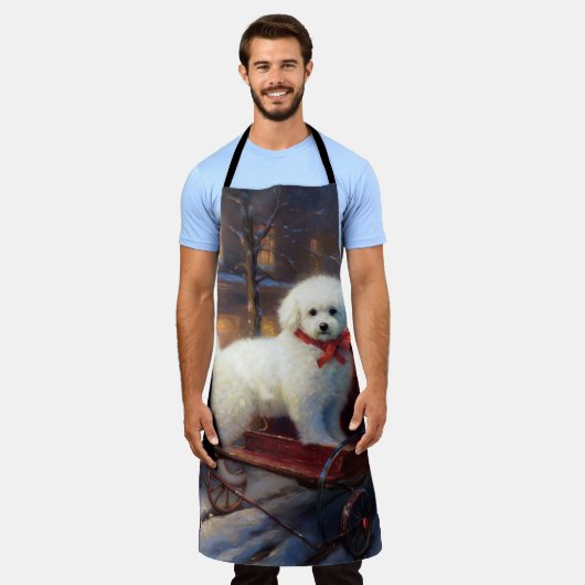 Bichon Frise Weihnachtsfeier Schürze (Getragen)