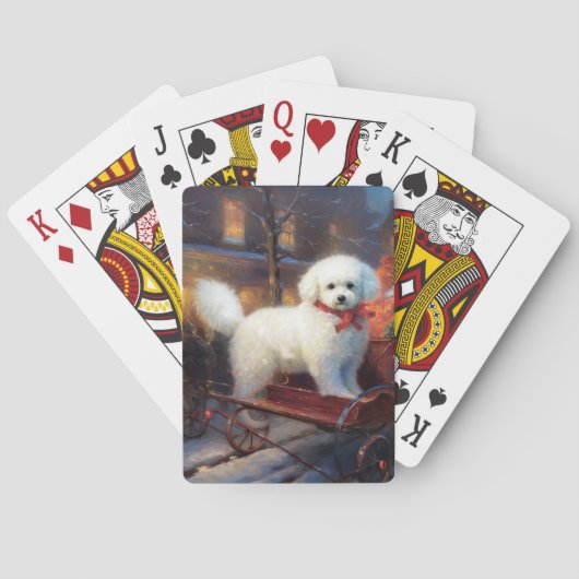 Bichon Frise Weihnachtsfeier Spielkarten (Rückseite)