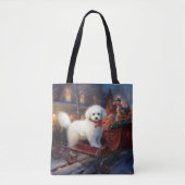 Bichon Frise Weihnachtsfeier Tasche (Vorderseite)