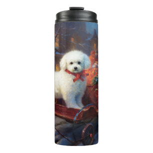 Bichon Frise Weihnachtsfeier Thermosbecher
