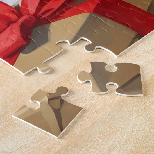 Bichon Frise Weihnachtsfest Schneeszene Puzzle (Seite)