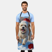 Bichon Frise Weihnachtsfest Schneeszene Schürze (Getragen)