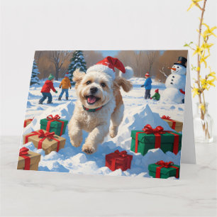 Bichon Frise Weihnachtsfestliche Schneeszene Karte