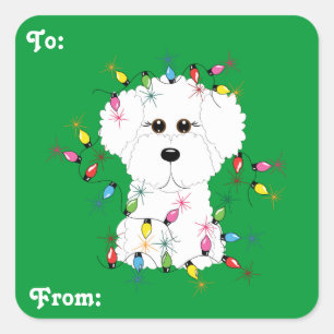 Bichon Frise Weihnachtsgeschenke Stickers