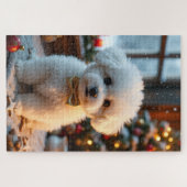 Bichon Frise Weihnachtskunst Puzzle (Horizontal)