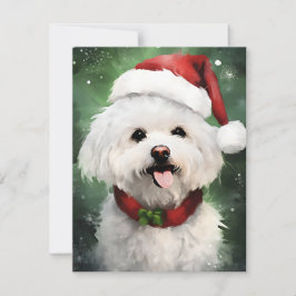 Bichon Frise Weihnachtsmalerei Feiertagskarte